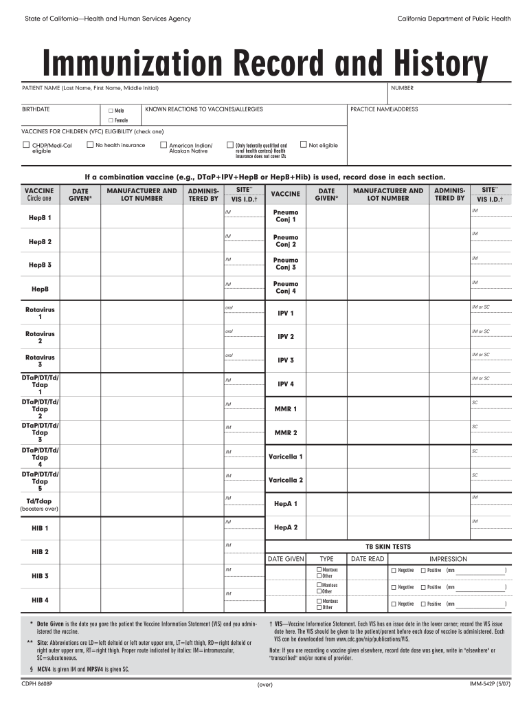 Printable Yellow Immunization Card Form 20072022 Fill Out and Sign