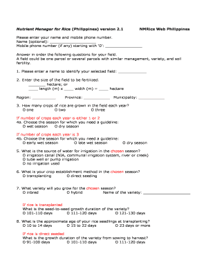 Nutrient Manager for Rice Philippines Version 2  Form