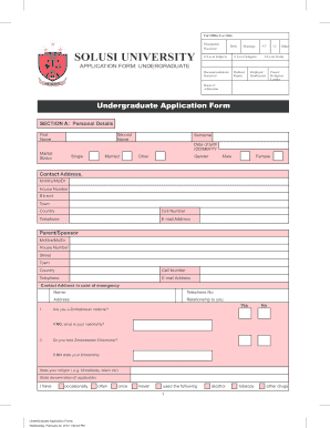 Solusi University Programmes PDF  Form