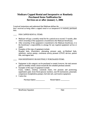 Medicare Capped Rental Form