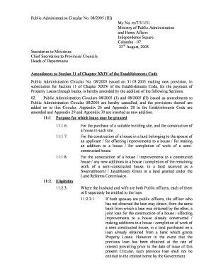 Public Administration Circular No 08b2005b III Ministry of Public Bb  Form