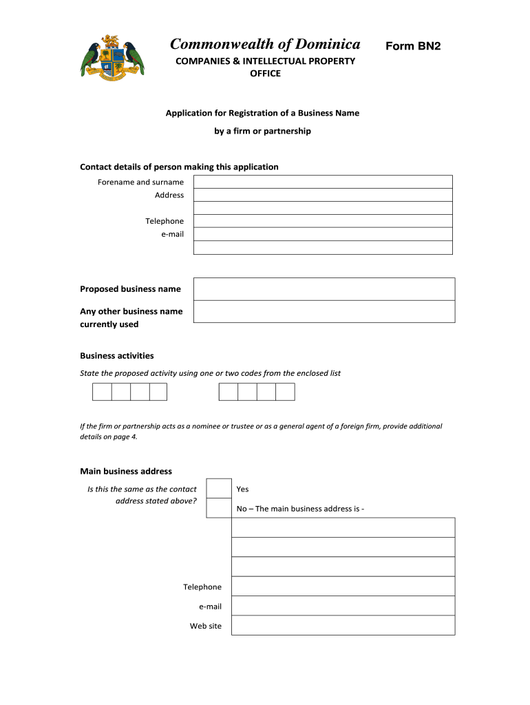Bn2 Form for Sole Proprietorship PDF