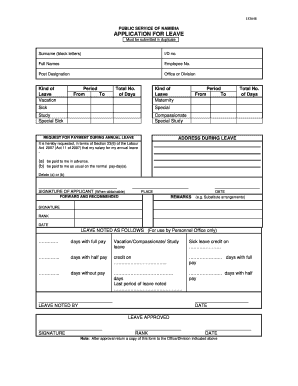 Application for Leave Form