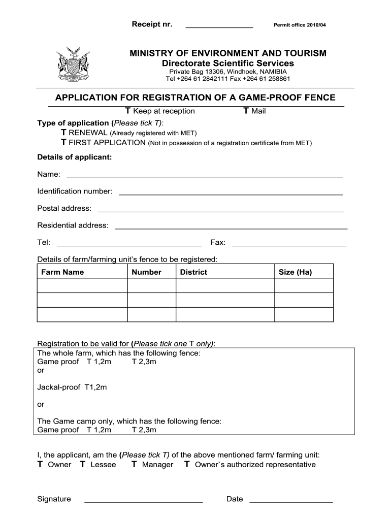  Game Proof Fence Registration Bapplicationb  Ministry of Environment Bb 2010-2024