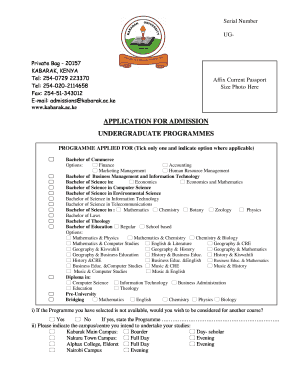 Kabarak University Application Form