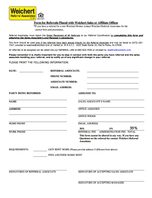 Weichert Referral  Form