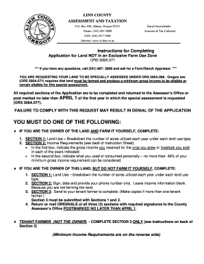 Linn County Oregon Farm Deferral  Form