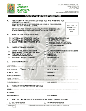 Pom Tech Application Form