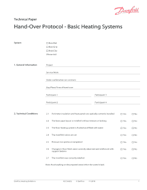 Handover Protocol Template  Form