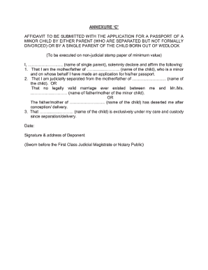 Annexure C for Passport Filled Sample  Form