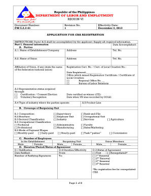 Dole Requirements for Registration of Farmers Association  Form