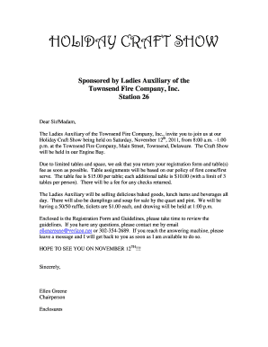 Townsend Fire Company Craft Show  Form