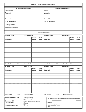 Transcript PDF Easy Peasy All in One High School  Form