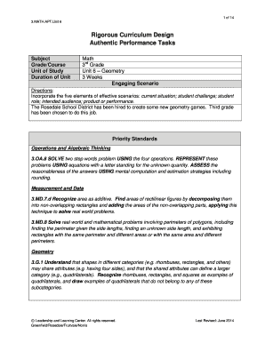 Rigorous Curriculum Design PDF  Form