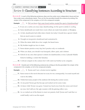 Chapter 7 Sentence Structure Answer Key  Form