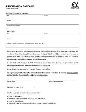 Procuration Bancaire PDF  Form