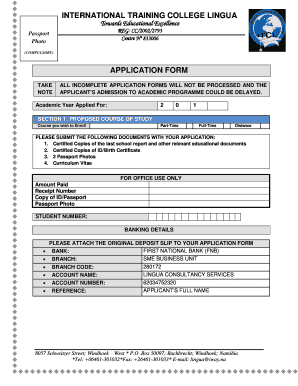 Lingua College Online Application  Form