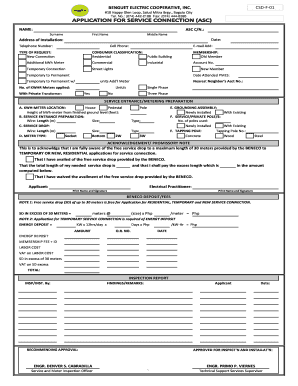 Benguet Electric Cooperative  Form