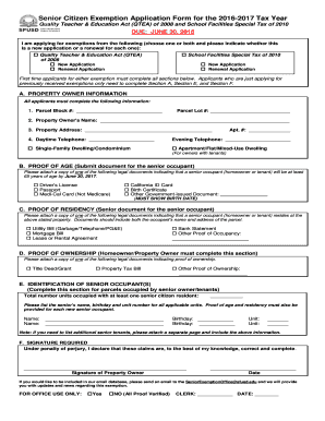 Sfusd Senior Exemption  Form