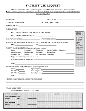 Facility Use Request Form Calvary Bible Church Cbcderry