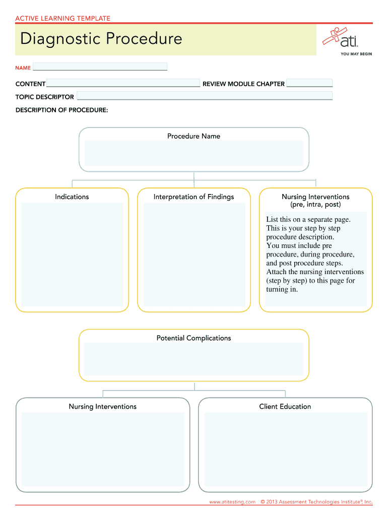 Ati Diagnostic Procedure Template  Form