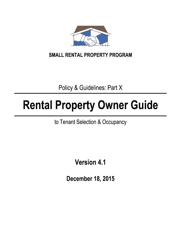  SMALL RENTAL PROPERTY PROGRAM Policy &amp  Road2la 2015