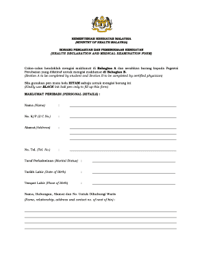 Cara Isi E Health Declaration Form