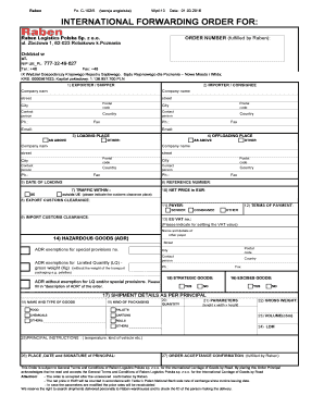 Forwarding Order  Form