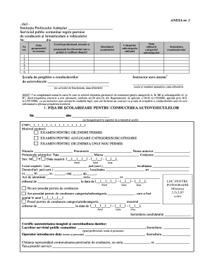 Fisa Scolarizare Auto  Form