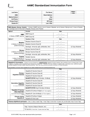 Aamc Immunization Form