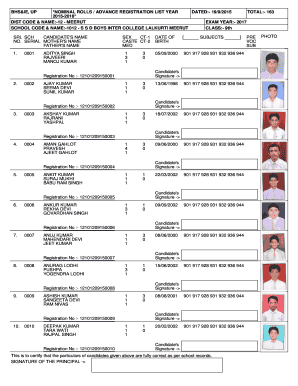 Nominal Roll  Form