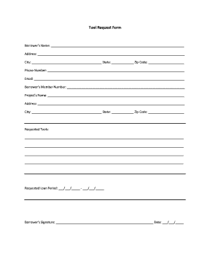 Tool Request Form