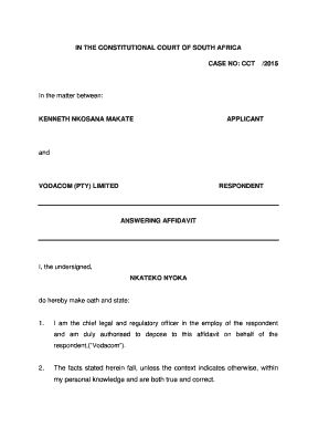 Replying Affidavit Example  Form