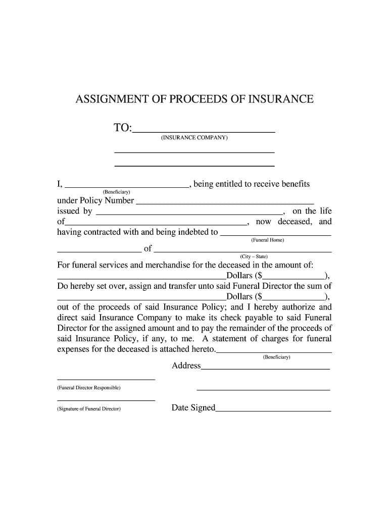 Insurance Assignment Form