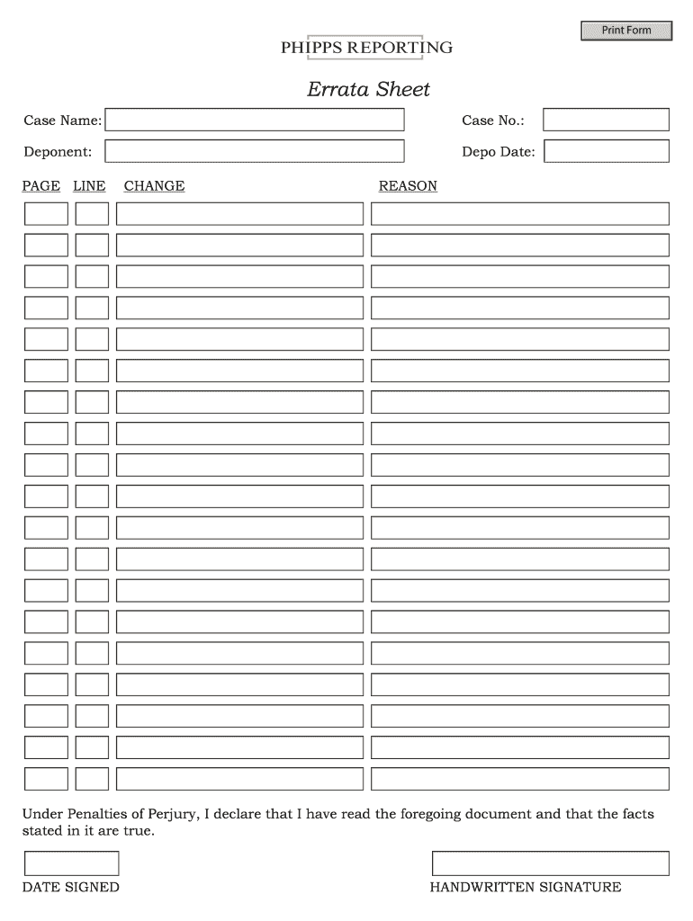 Errata Sheet PDF  Form