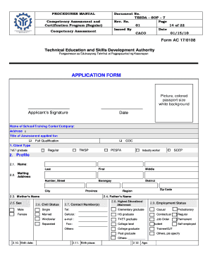 Tesda Application Form