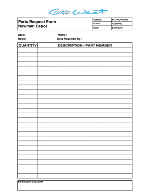 Parts Request Form PDF