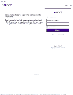 Yahoo Mail Best in Class  Form