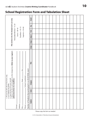Tabulation Sheet  Form