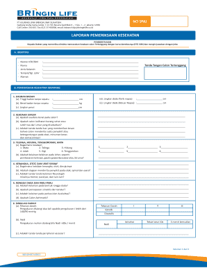 Laporan Pemeriksaan Kesehatan  Form