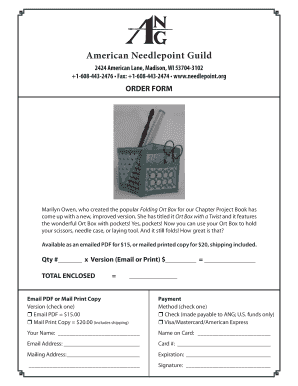 Order Form American Needlepoint Guild Needlepoint