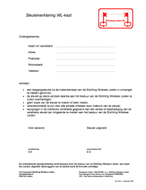 Sleutelverklaring Voorbeeld  Form