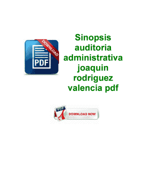 Sinopsis De Auditoria Administrativa Joaquin Rodriguez Valencia PDF  Form