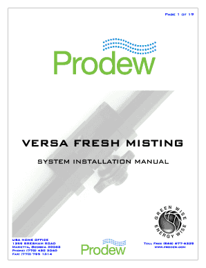 Prodew Misting System  Form