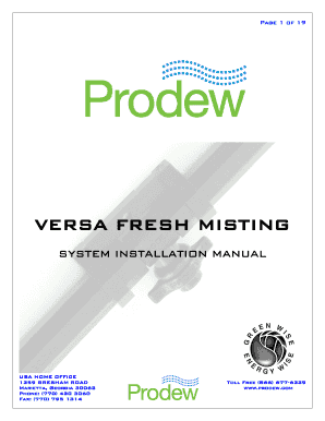 Prodew Misting System Form