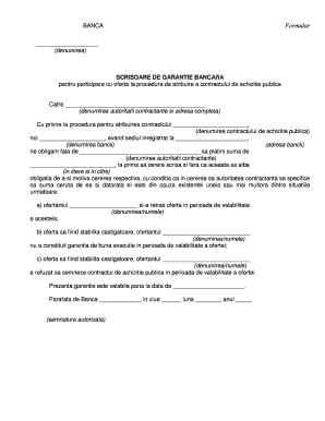 Scrisoare De Garantie Model  Form