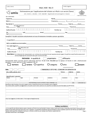 Modulo 2100 Amiu Genova  Form