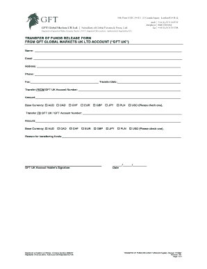 Release of Funds Form