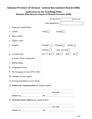 Crb Recruitment  Form