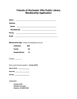 Library Form Format